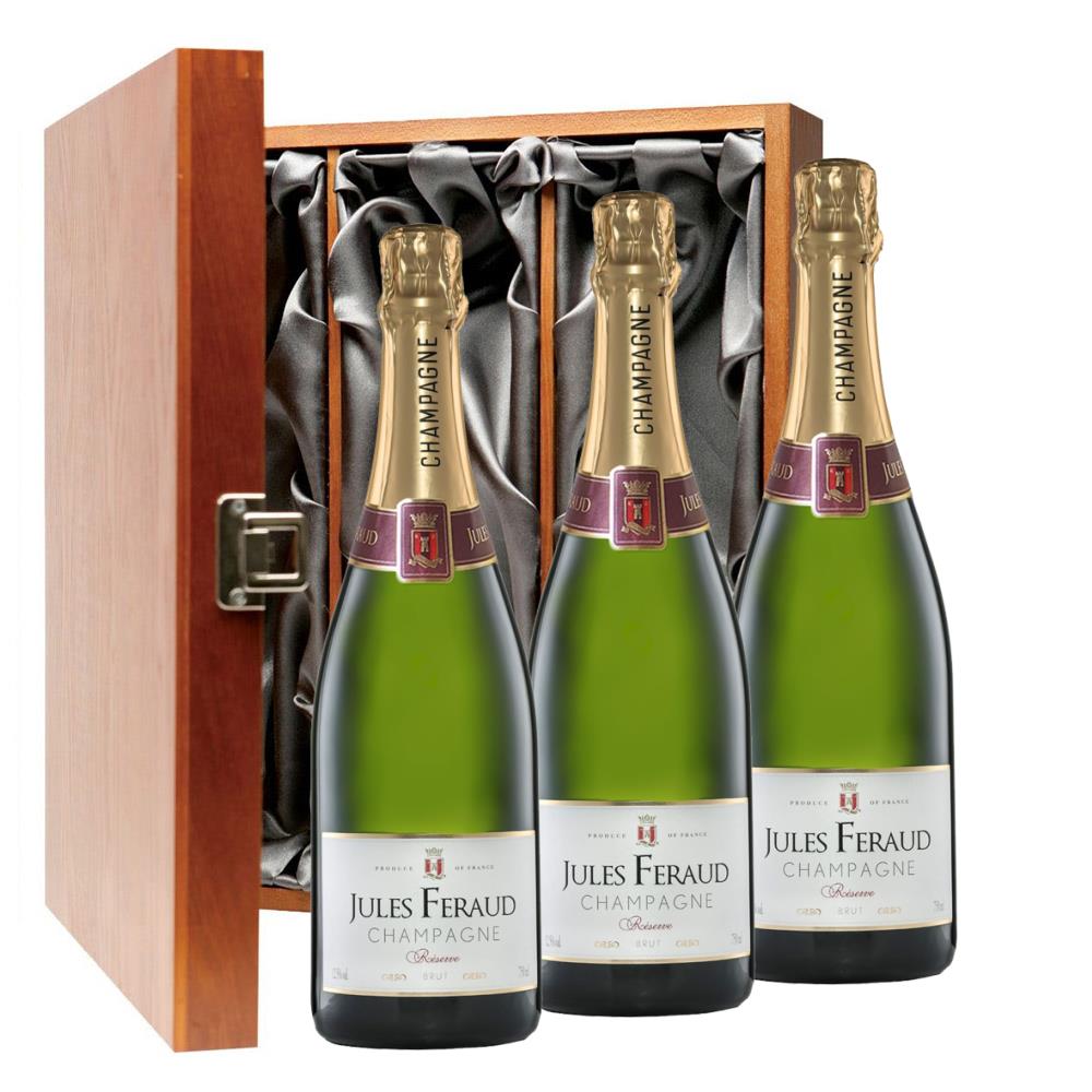Jules Feraud Brut Champagne 75cl Three Bottle Luxury Gift Box